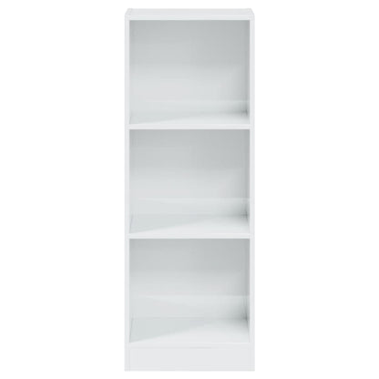 3-Tier Book Cabinet High Gloss White 40x24x109 cm Engineered Wood