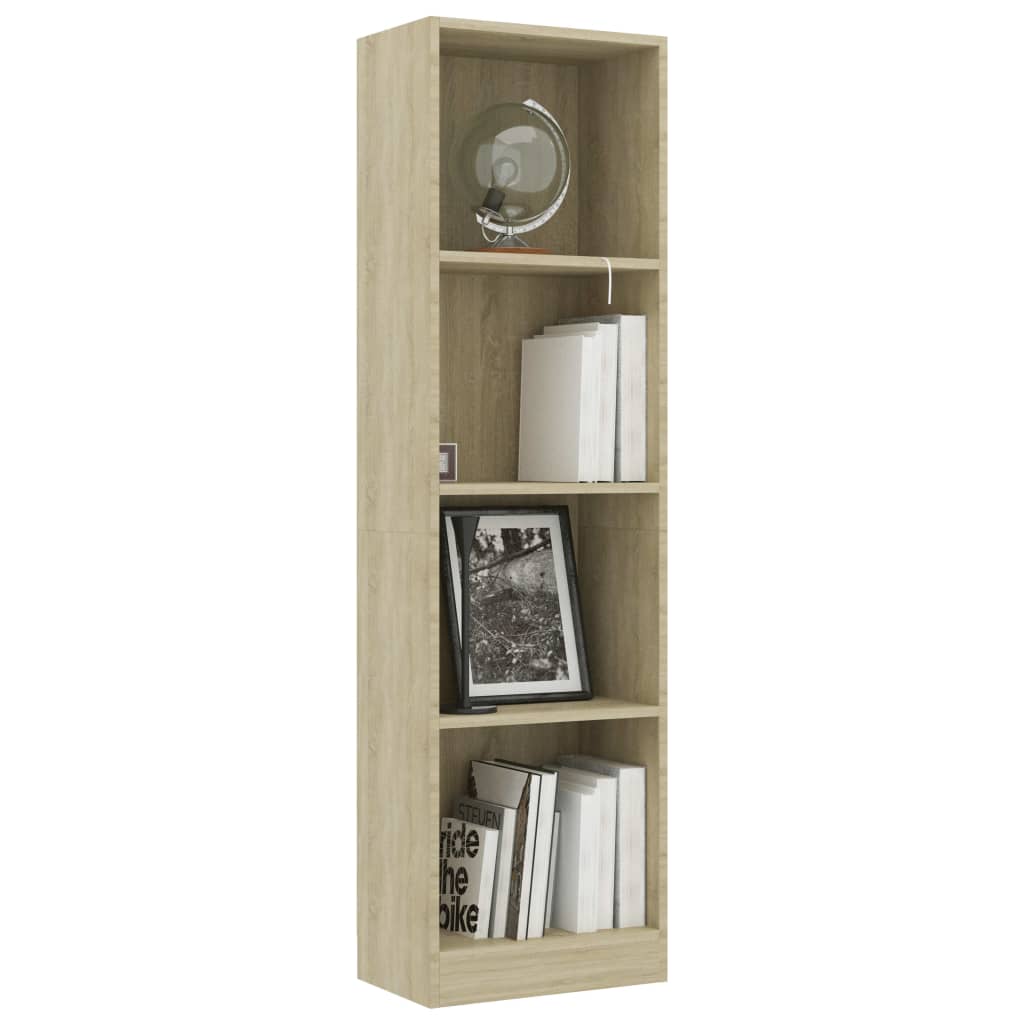 4-Tier Book Cabinet Sonoma Oak 40x24x142 cm Engineered Wood