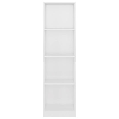 4-Tier Book Cabinet High Gloss White 40x24x142 cm Engineered Wood