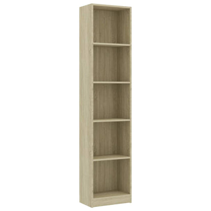 5-Tier Book Cabinet Sonoma Oak 40x24x175 cm Engineered Wood