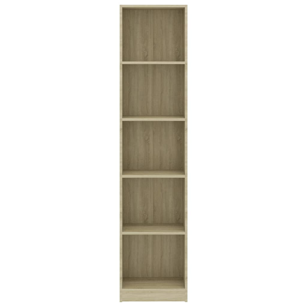 5-Tier Book Cabinet Sonoma Oak 40x24x175 cm Engineered Wood