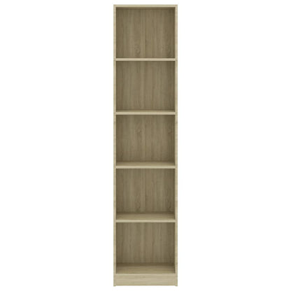 5-Tier Book Cabinet Sonoma Oak 40x24x175 cm Engineered Wood