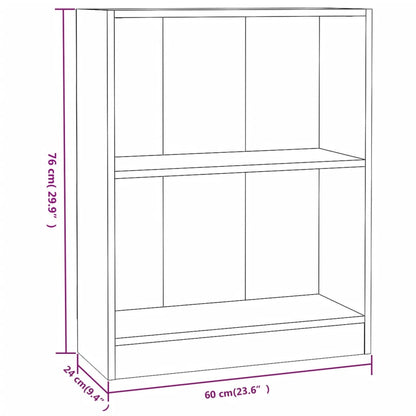 Bookshelf Grey 60x24x76 cm Engineered Wood