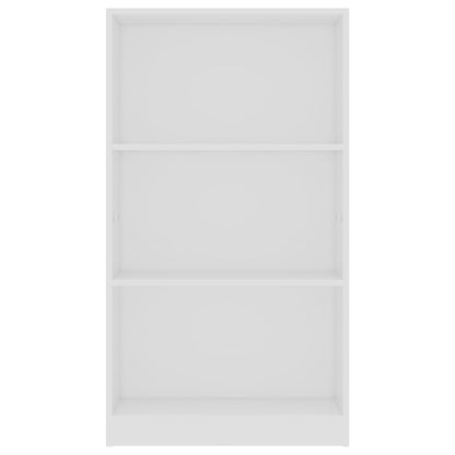 3-Tier Book Cabinet White 60x24x109 cm Engineered Wood