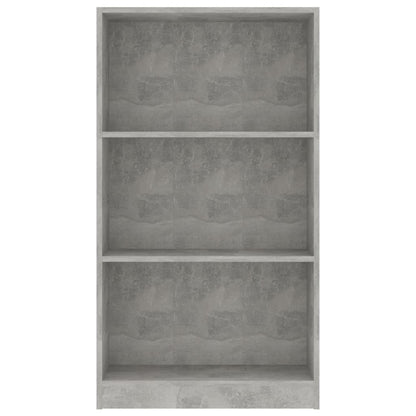 3-Tier Book Cabinet Concrete Grey 60x24x109 cm Engineered Wood