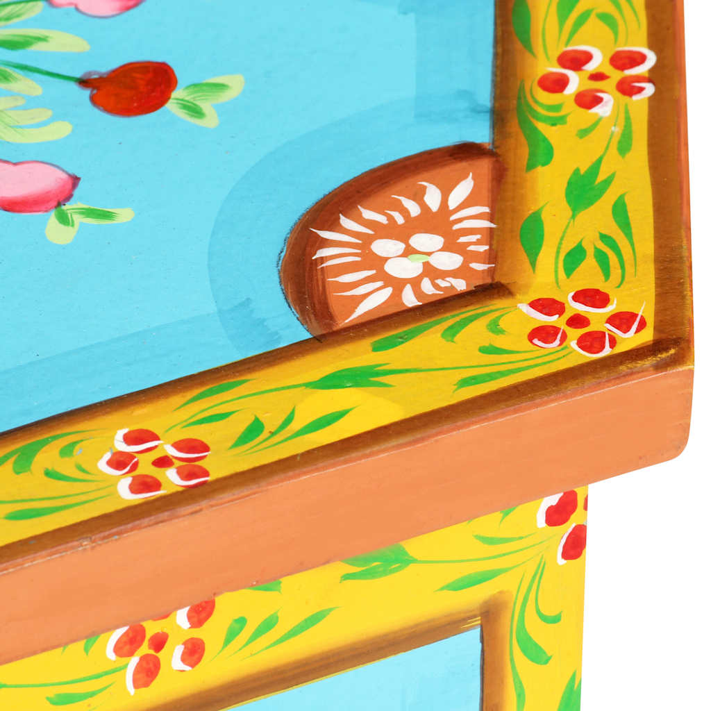 Hand-painted Side Table Multicolour 38x33x42 cm Solid Mango Wood