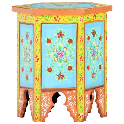 Hand-painted Side Table Multicolour 38x33x42 cm Solid Mango Wood