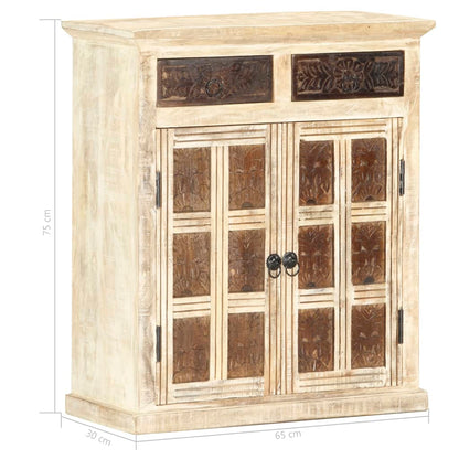 Sideboard White 65x30x75 cm Solid Mango Wood