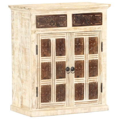 Sideboard White 65x30x75 cm Solid Mango Wood