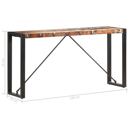 Console Table 150x35x76 cm Solid Reclaimed Wood