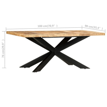 Dining Table 180x90x76 cm Solid Rough Mango Wood