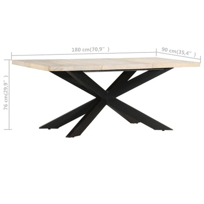 Dining Table 180x90x76 cm Solid Bleached Mango Wood