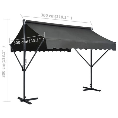 Free Standing Awning 300x300 cm Anthracite