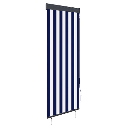 Outdoor Roller Blind 60x250 cm Blue and White