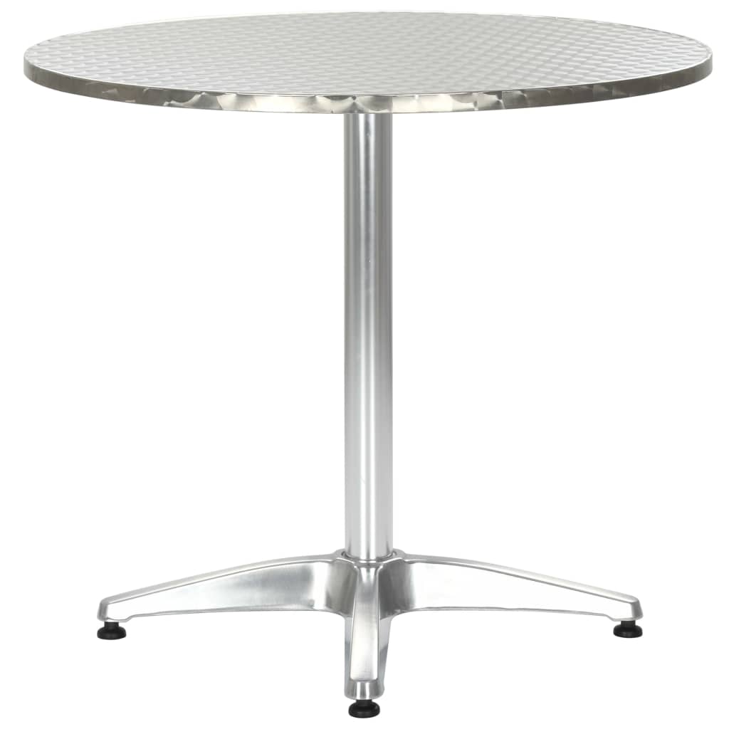 Garden Table Silver 80x70 cm Aluminium