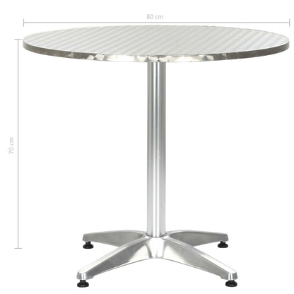 Garden Table Silver 80x70 cm Aluminium