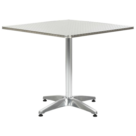 Garden Table Silver 80x80x70 cm Aluminium