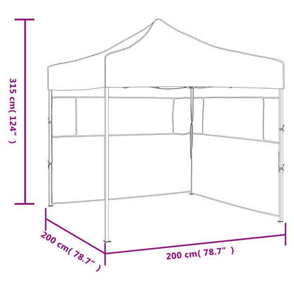 Professional Folding Party Tent with 2 Sidewalls 2x2 m Steel Blue