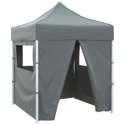 Professional Folding Party Tent with 4 Sidewalls 2x2 m Steel Anthracite