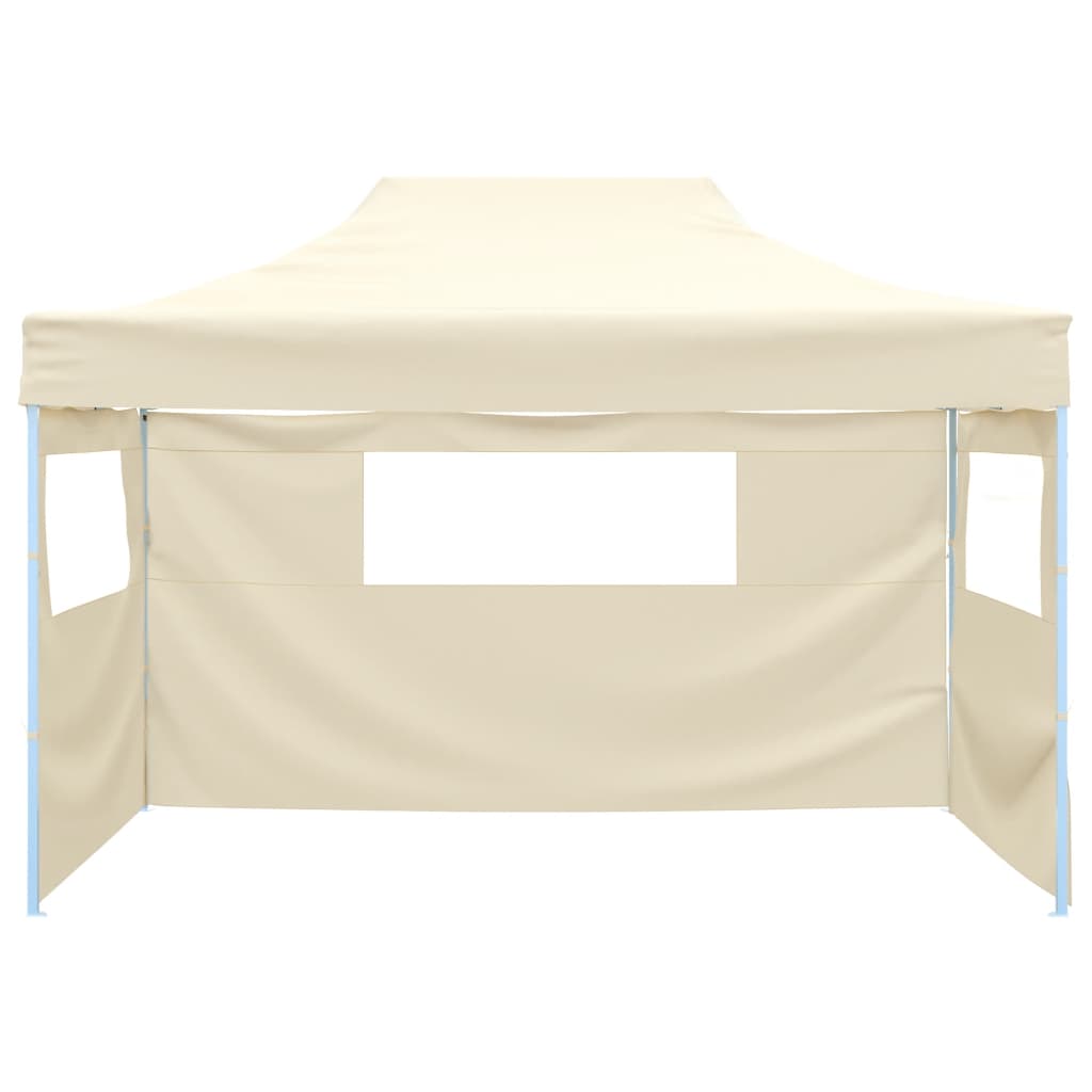 Professional Folding Party Tent with 3 Sidewalls 3x4 m Steel Cream