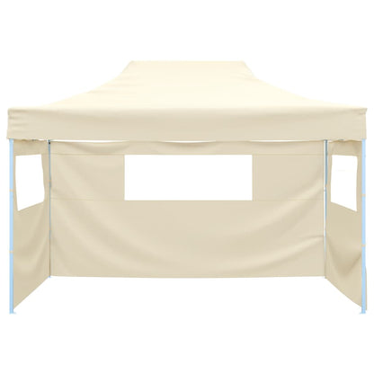 Professional Folding Party Tent with 3 Sidewalls 3x4 m Steel Cream