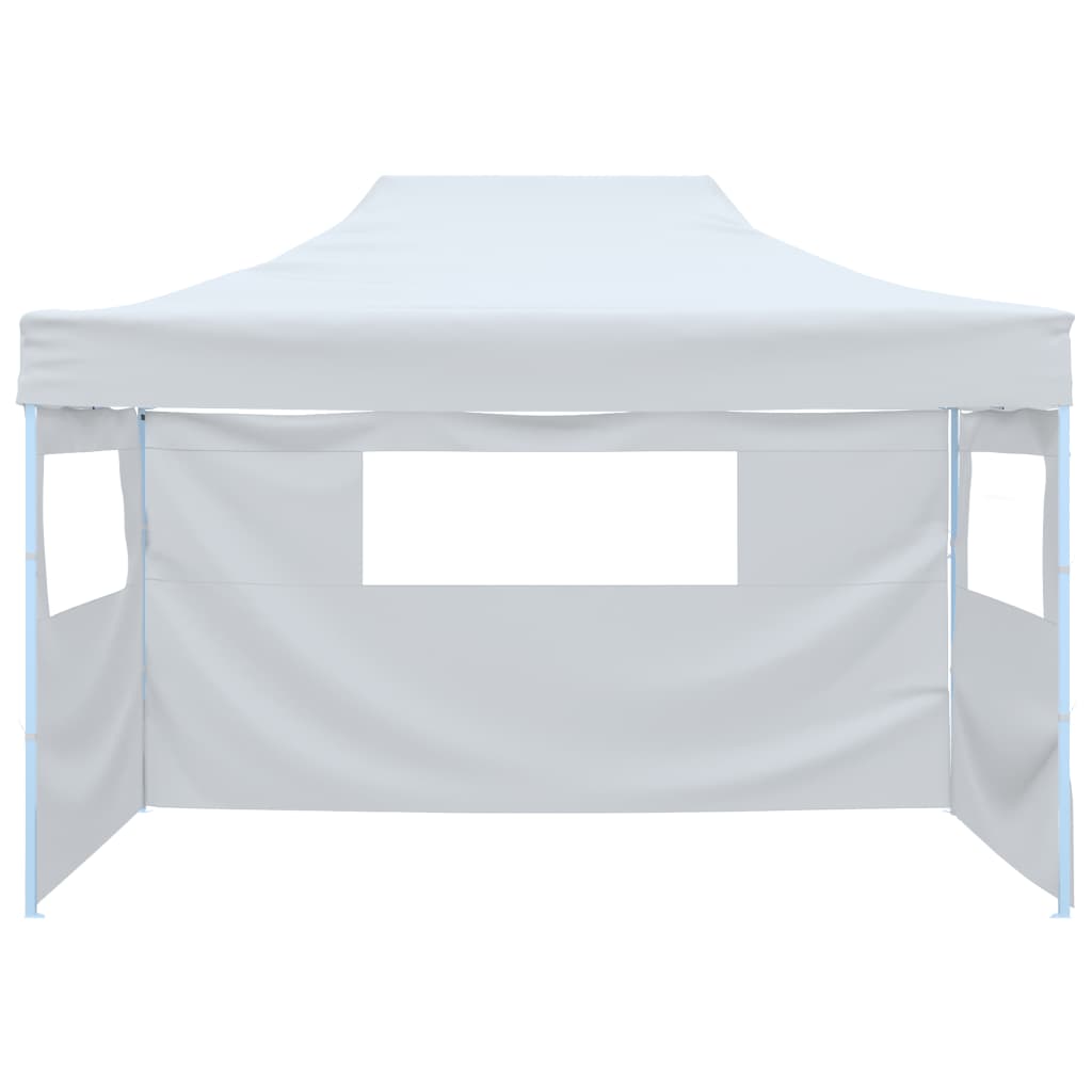 Professional Folding Party Tent with 3 Sidewalls 3x4 m Steel White