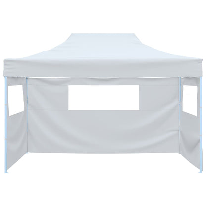 Professional Folding Party Tent with 3 Sidewalls 3x4 m Steel White