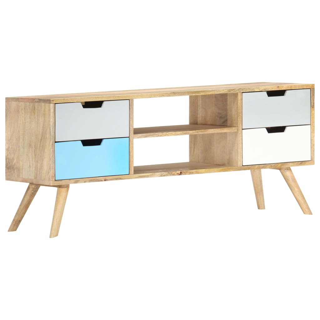 TV Cabinet 110x35x48 cm Solid Mango Wood