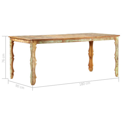 Dining Table 180x90x76 cm Solid Reclaimed Wood