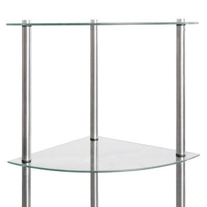 6-Tier Shelf Transparent 30x30x160 cm Tempered Glass