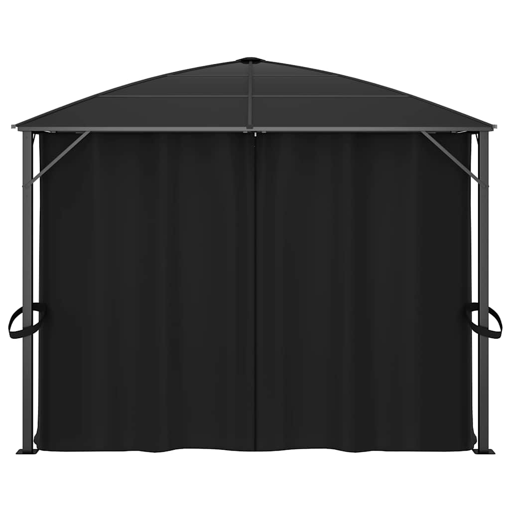 Gazebo with Curtains 400x300x265 cm Anthracite