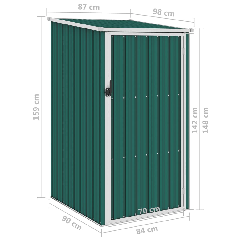 Garden Shed Green 87x98x159 cm Galvanised Steel