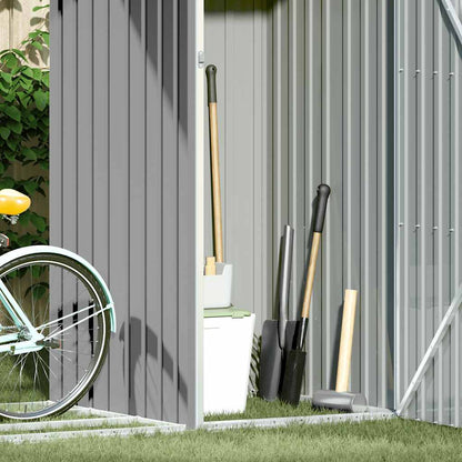 Garden Firewood Shed Grey 245x98x159 cm Galvanised Steel