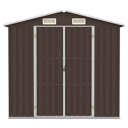 Garden Shed Brown 205x129x183 cm Galvanised Steel