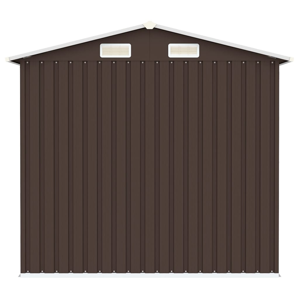 Garden Shed Brown 205x129x183 cm Galvanised Steel