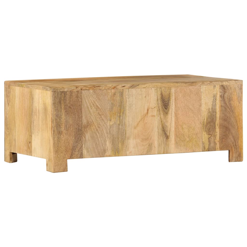 Coffee Table with 4 Drawers 90x50x35 cm Solid Mango Wood