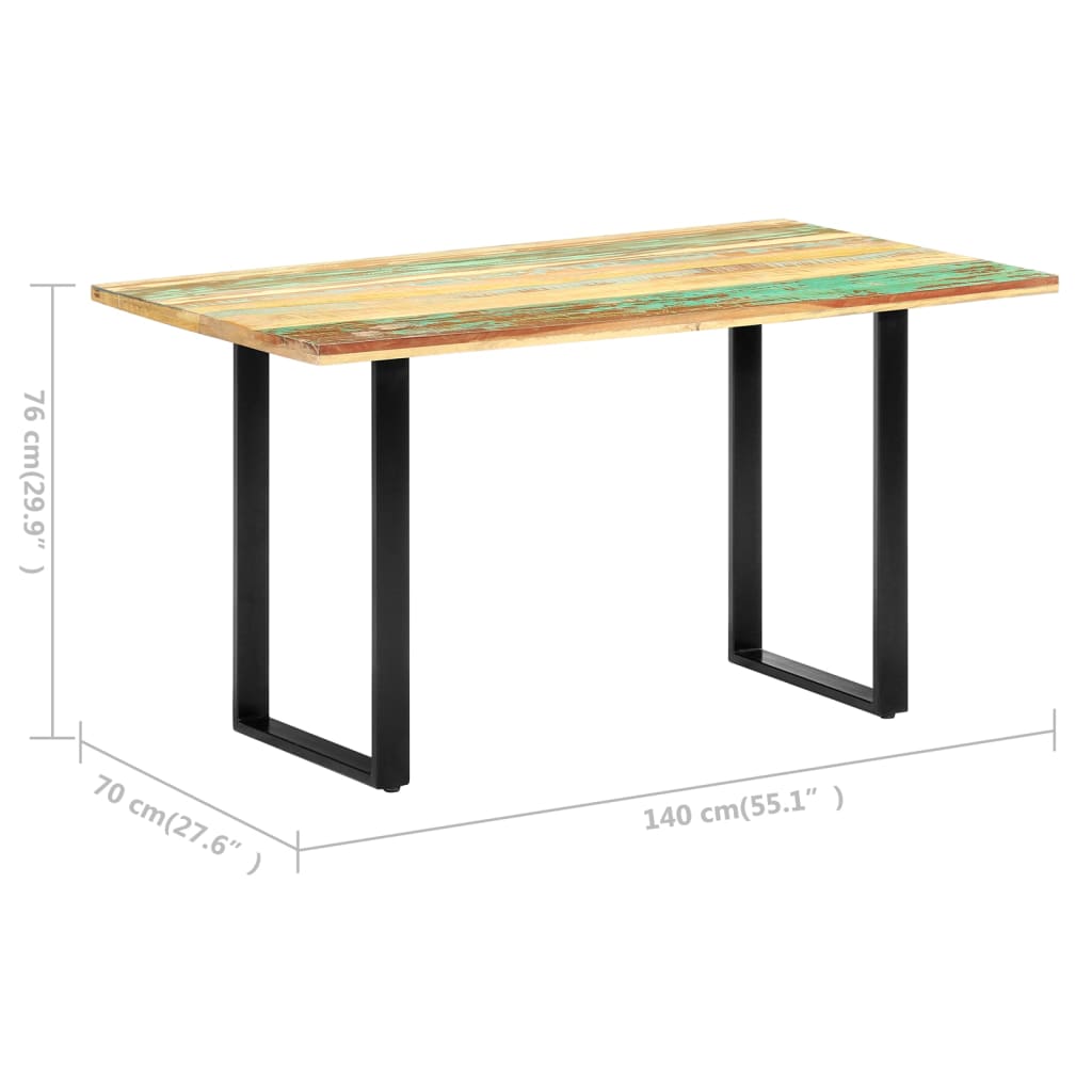 Dining Table 140x70x76 cm Solid Reclaimed Wood