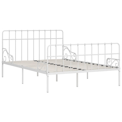 Bed Frame without Mattress with Slatted Base White Metal 120x200 cm