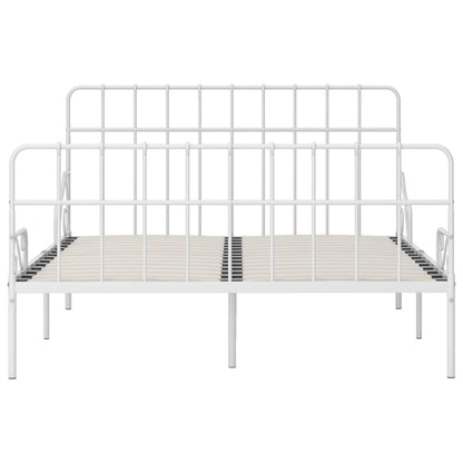 Bed Frame without Mattress with Slatted Base White Metal 120x200 cm