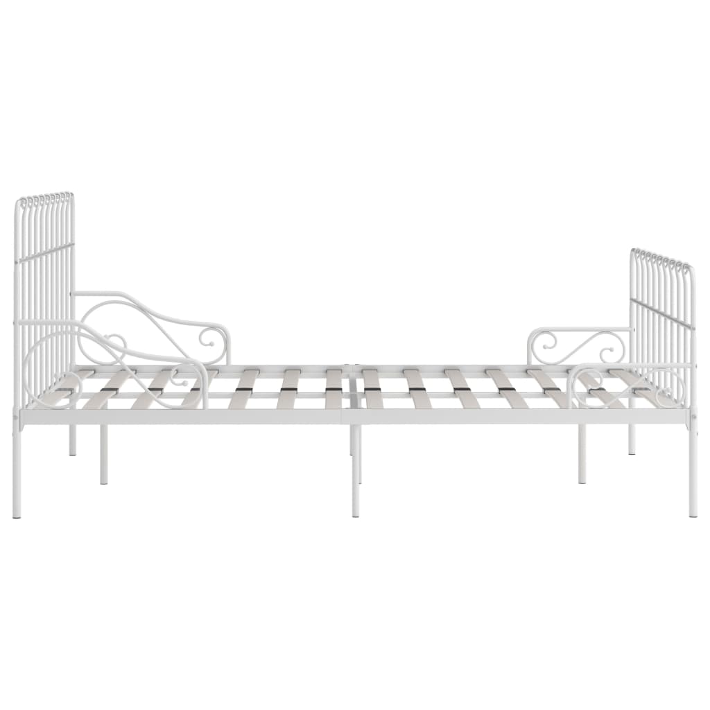 Bed Frame without Mattress with Slatted Base White Metal 120x200 cm