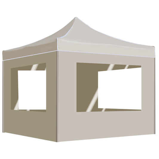 Professional Folding Party Tent with Walls Aluminium 2x2 m Cream
