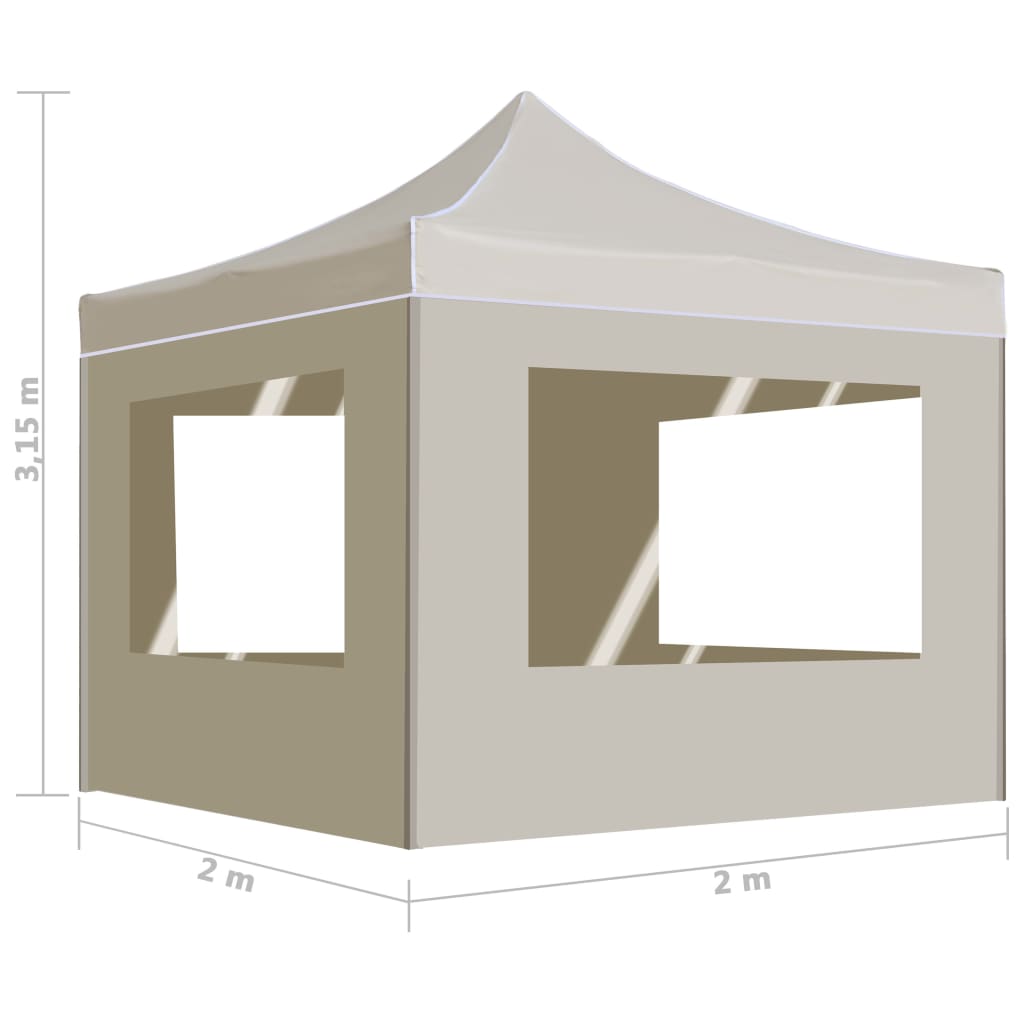 Professional Folding Party Tent with Walls Aluminium 2x2 m Cream