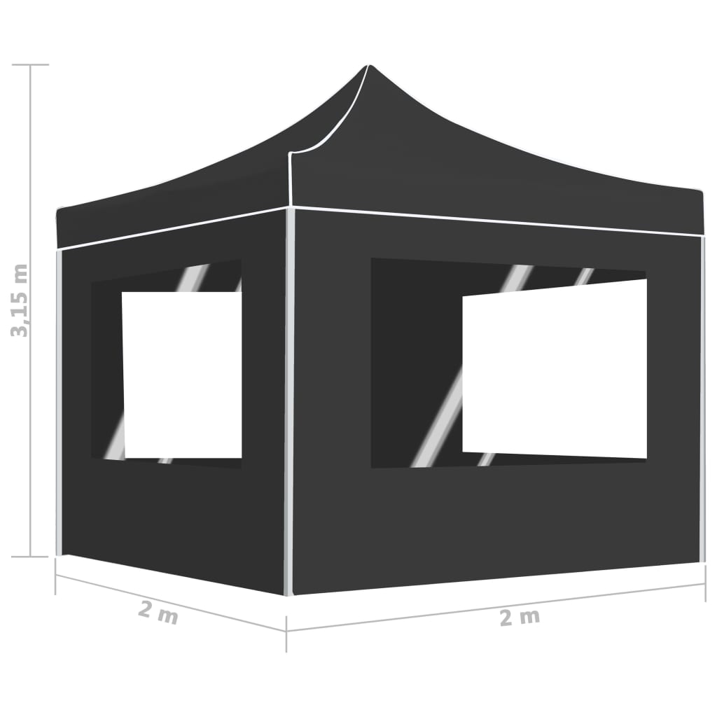 Professional Folding Party Tent with Walls Aluminium 2x2 m Anthracite