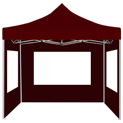 Professional Folding Party Tent with Walls Aluminium 2x2 m Bordeaux