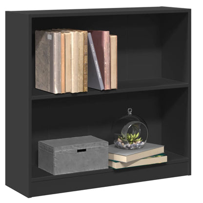 Bookshelf Black 80x24x75 cm Engineered Wood