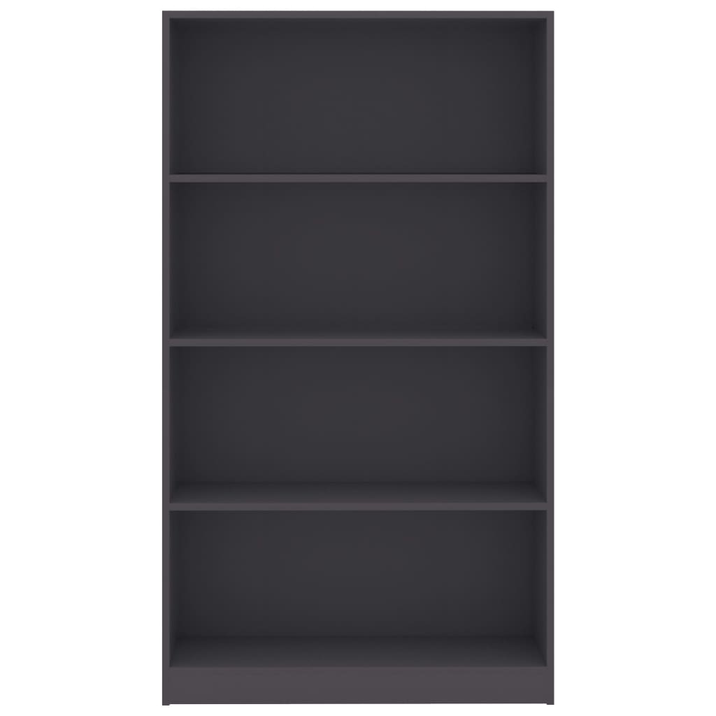 4-Tier Book Cabinet Grey 80x24x142 cm Engineered Wood