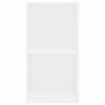 2-Tier Book Cabinet White 40x30x76.5 cm Engineered Wood