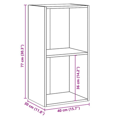 2-Tier Book Cabinet Concrete Grey 40x30x76.5 cm Engineered Wood