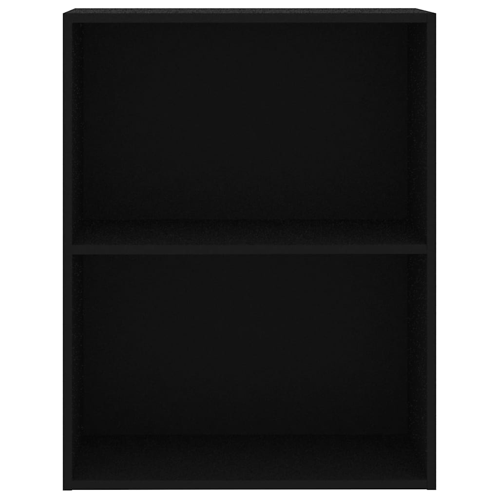 2-Tier Book Cabinet Black 60x30x76.5 cm Engineered Wood