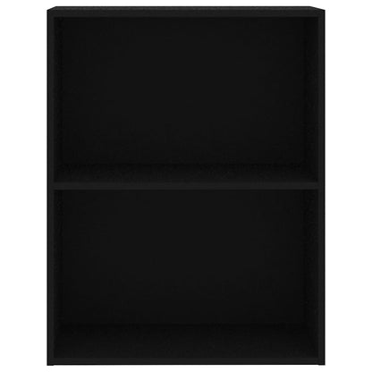 2-Tier Book Cabinet Black 60x30x76.5 cm Engineered Wood